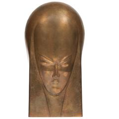 Sculpture Woman Mask with Rounded Forehead by Maurice Daurat, 1958 11