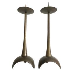 1960s Brass Pricket Candlesticks, Pair 11