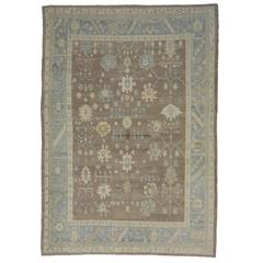 Modern Turkish Oushak Rug with Transitional Style in Neutral Colors 11