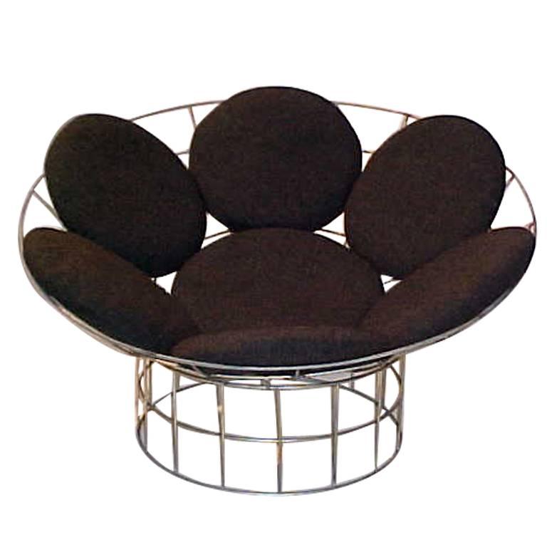 Danish Circular grey Peacock Lounge Chair by Verner Panton for Plus-Linje, 1960s For Sale