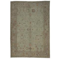 Modern Turkish Oushak Rug with Transitional Style in Light Colors 7