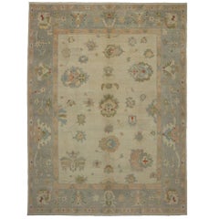 New Contemporary Turkish Oushak Area Rug with French Provincial Style