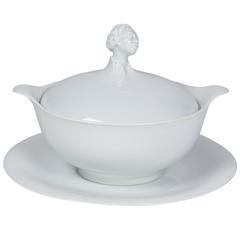 Porcelain Lidded Serving Bowl with Bust Handle, Royal Vienna