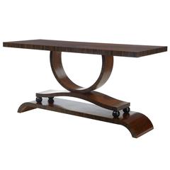 20th Century Art Deco Rosewood and Kingwood Console Table