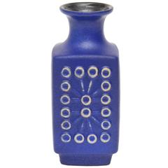 Mid-Century Modernist Blue Ceramic Glazed Vase, Vessel or Object 10