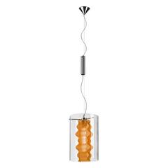Orange and Chrome Fluo Silhouette Suspension Light by Rockwell Group for Leucos