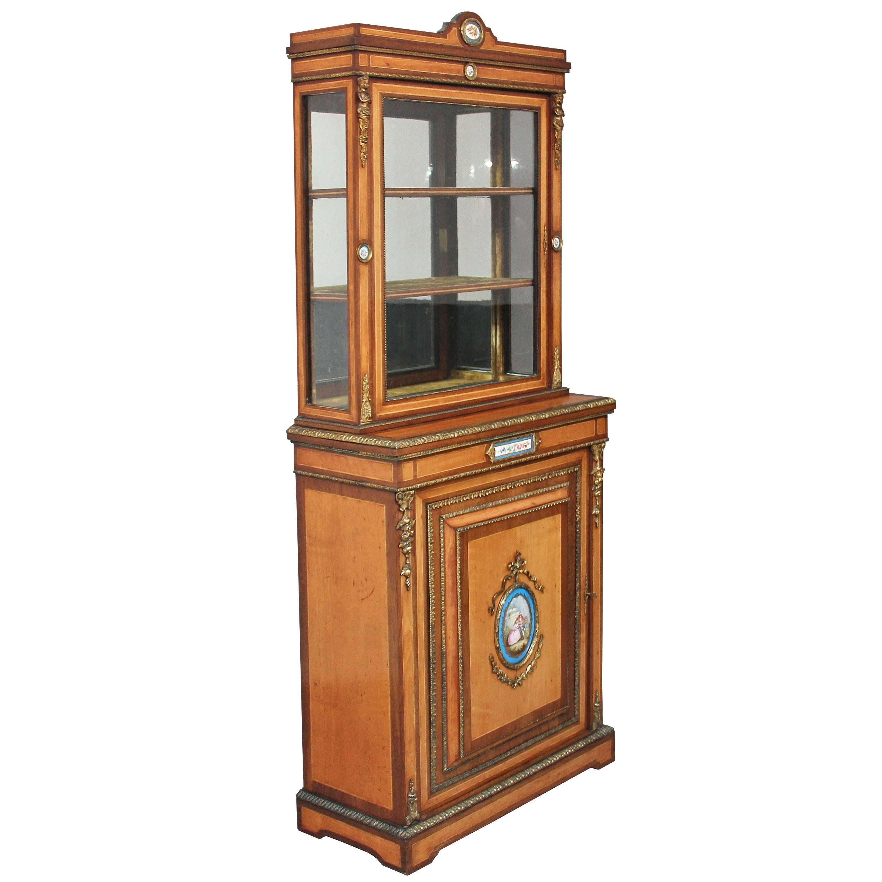 Quality 19th Century Satinwood and Rosewood Display Cabinet