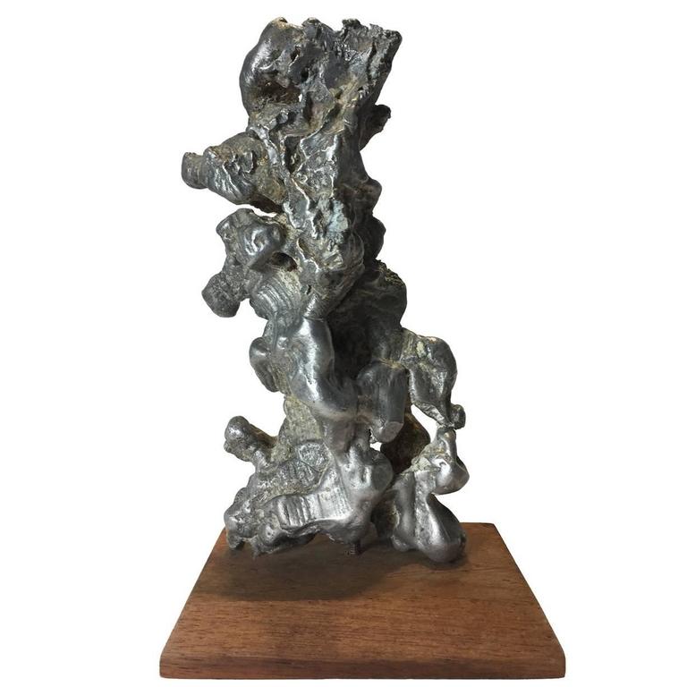 Small Abstract Aluminium Spill Cast Sculpture at 1stdibs