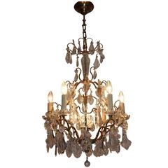 Wonderful French Crystal Chandelier Brass Louis XVI Style 9