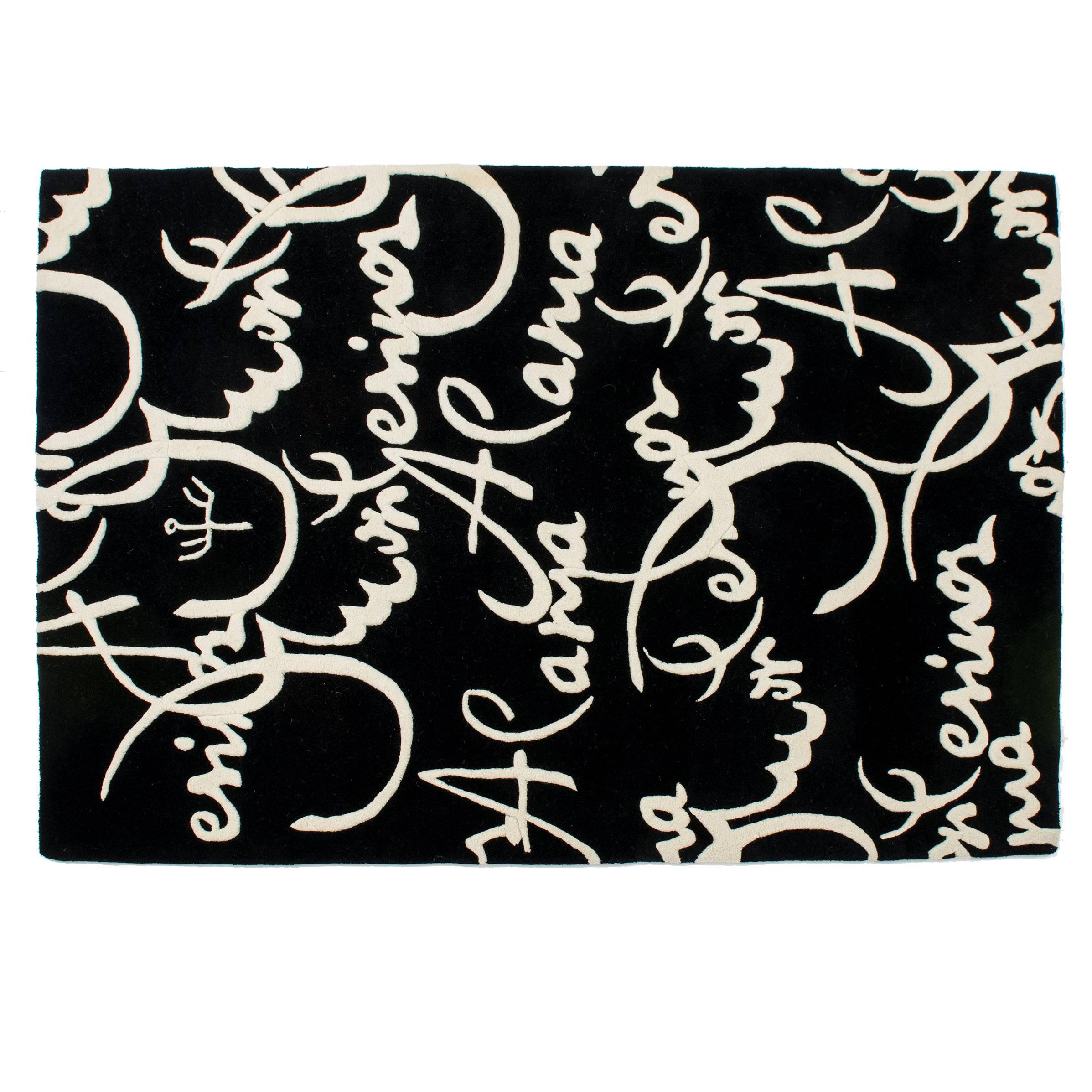 Modern  Black and White Spanish  Carpet -FINAL CLEARANCE SALE