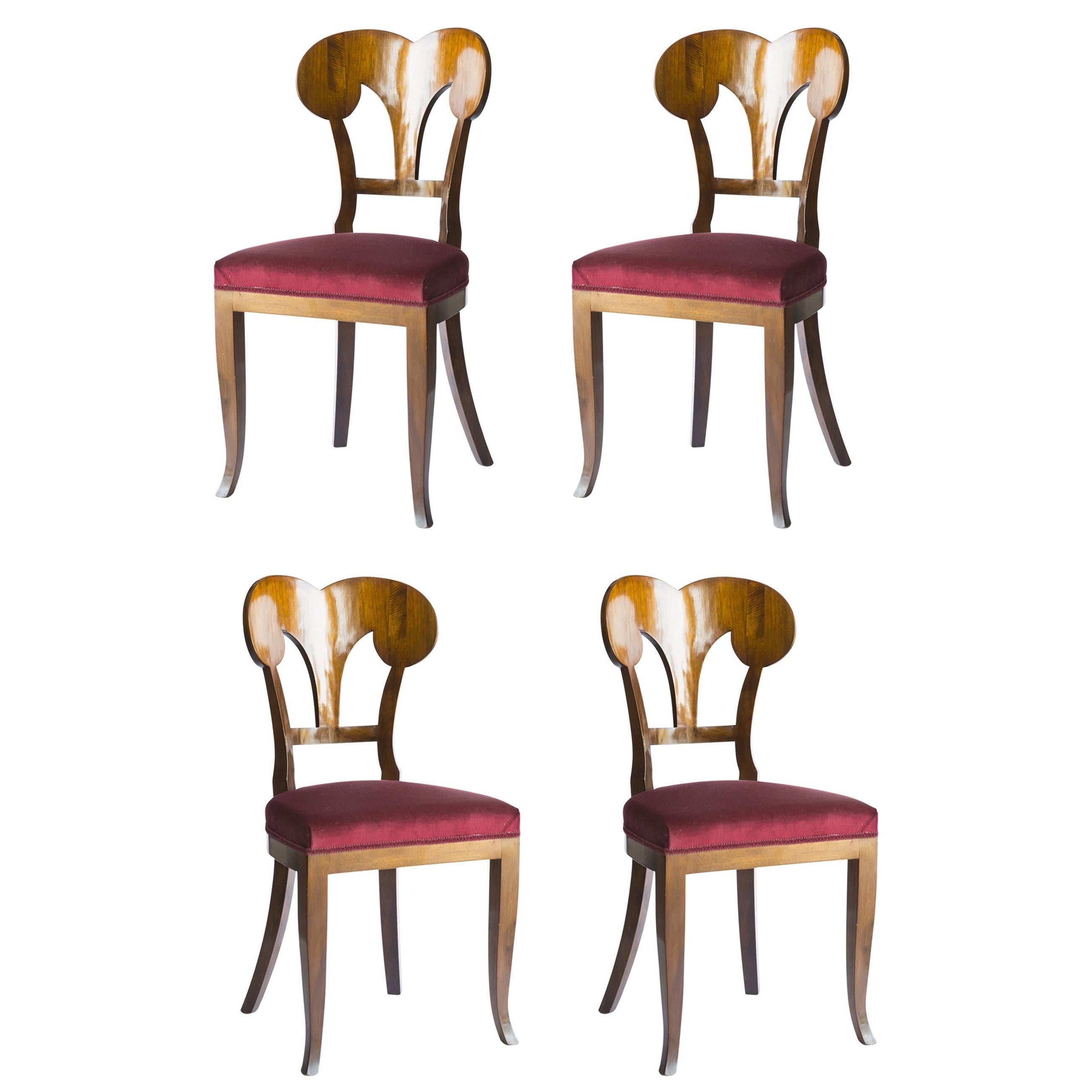 Set of Four Seats Biedermeier Castellarin