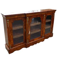 Antique Victorian Walnut Bookcase or Credenza