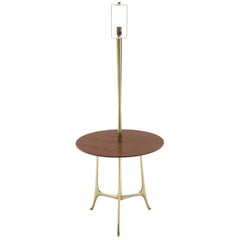 Vintage Mid Century Modern Sculptural Tri Leg Base Cast Metal Base Table Floor Lamp