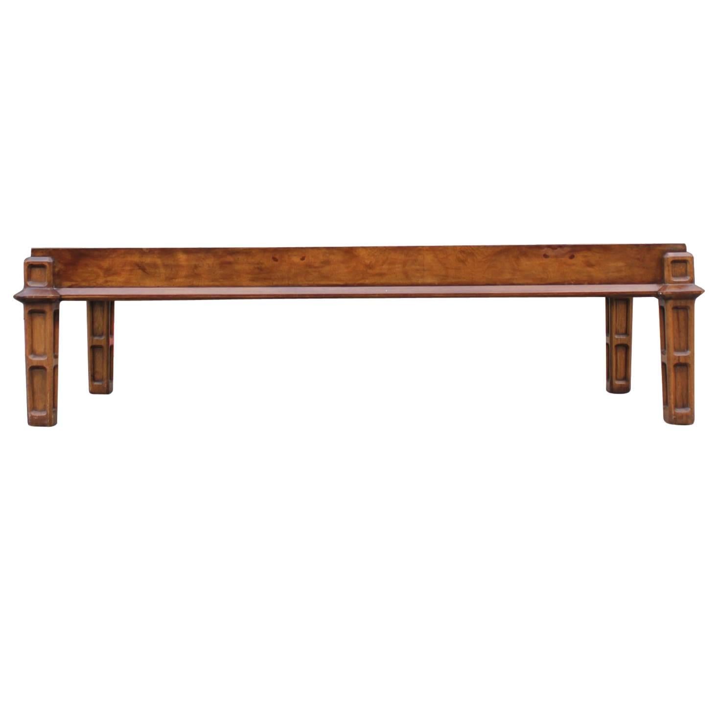 Modern Burl Coffee Table with Square Glass Inserts