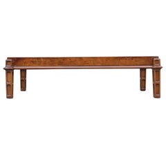 Modern Burl Coffee Table with Square Glass Inserts