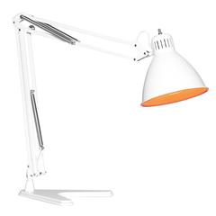 White and Orange Arki Tek 185 Table Lamp by Luxit for Leucos, Italy