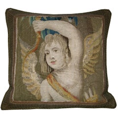 Antique Flemish Tapestry Pillow, circa 17th Century