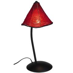 Vintage Black & Red Glass Bead Shade Perlina Table Lamp, Pamio & Toso for Leucos, Italy