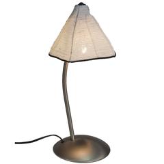 Vintage Nickel & White Glass Bead Shade Perlina Table Lamp by Pamio & Toso for Leucos