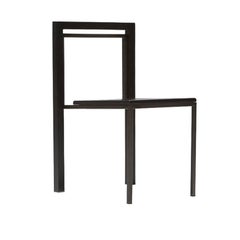 Ebonized Oak and Blackened Steel Dining Chair