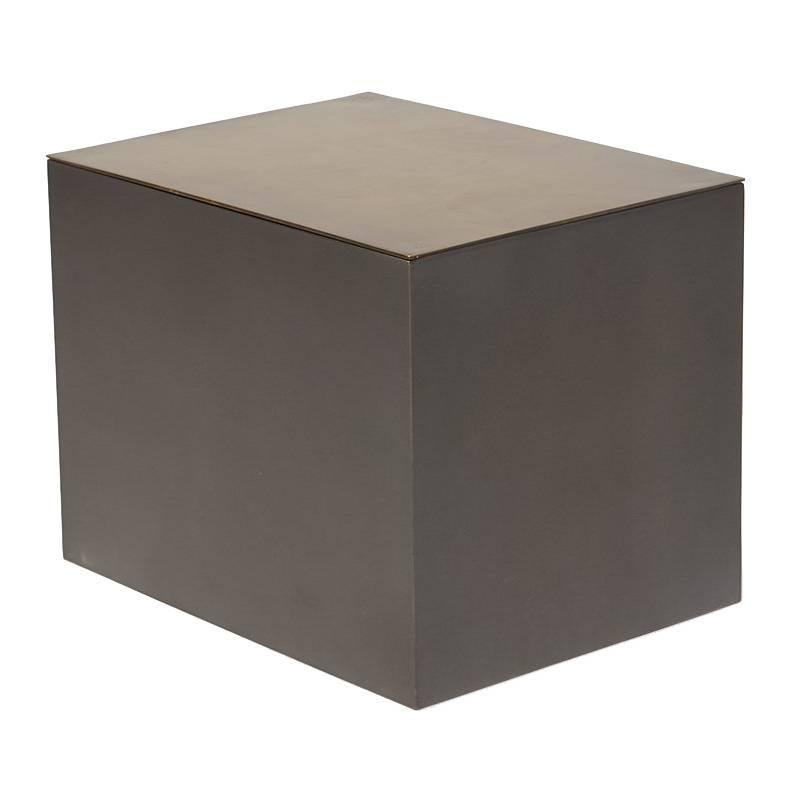 Modular Metal Block Table with Internal Shelf For Sale