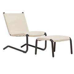Bowline Chair and Ottoman in Cream Canvas 8