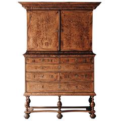 18th Century Swedish Baroque Alder Root Cabinet