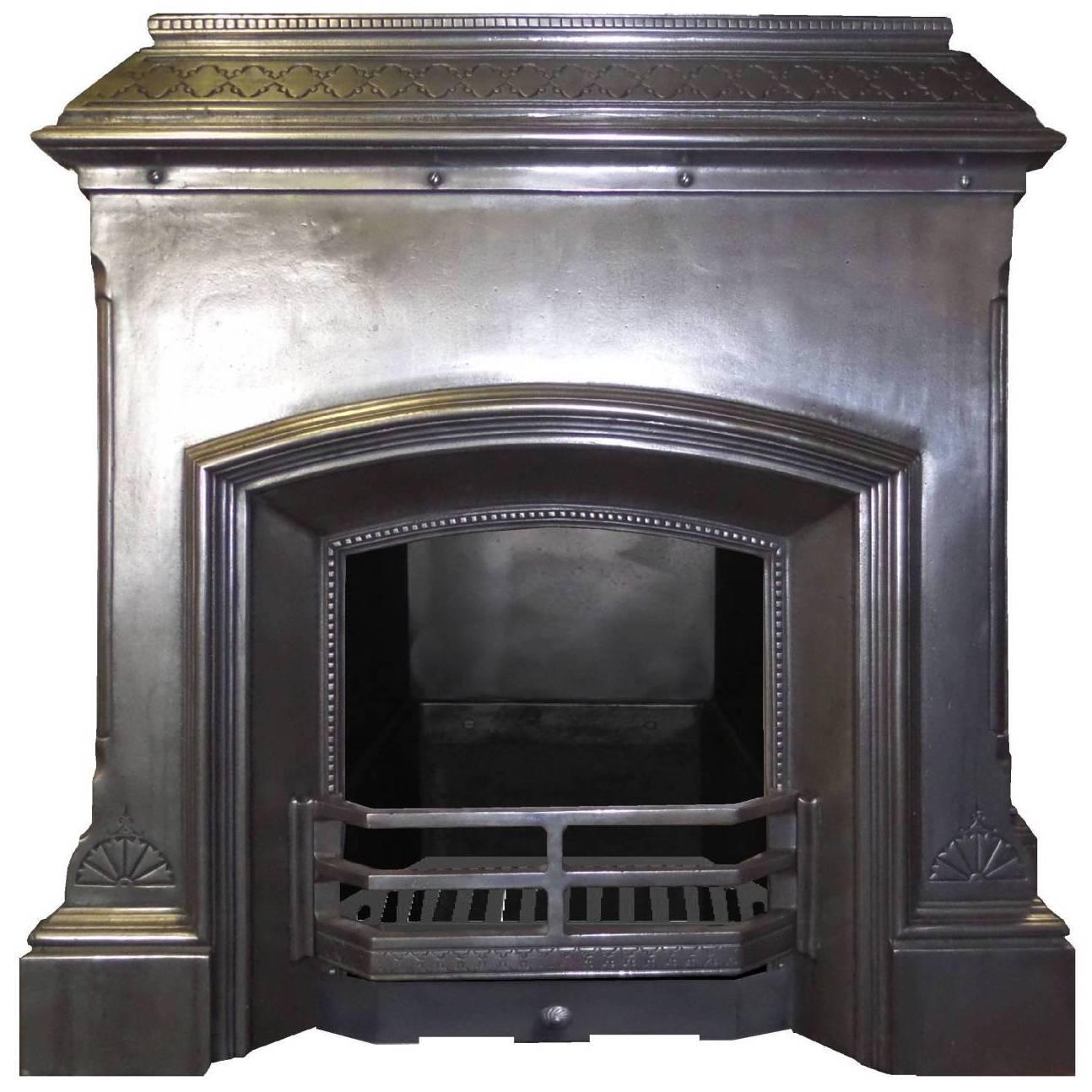 Mid 20th Century Art Deco Vintage 1930s Burnished Fireplace For Sale