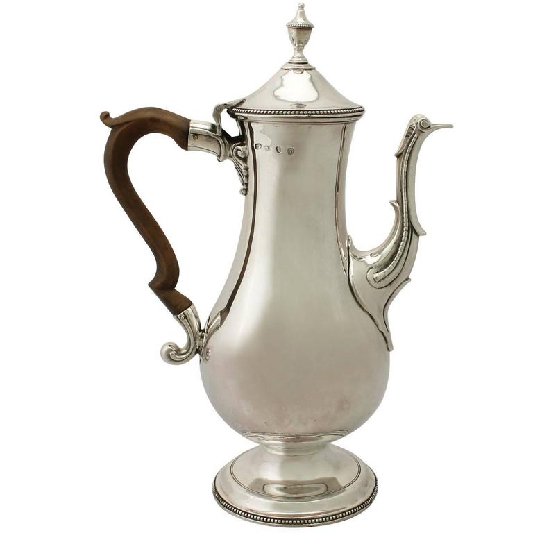 Antique III Sterling Silver Coffee Pot by Hester Bateman For