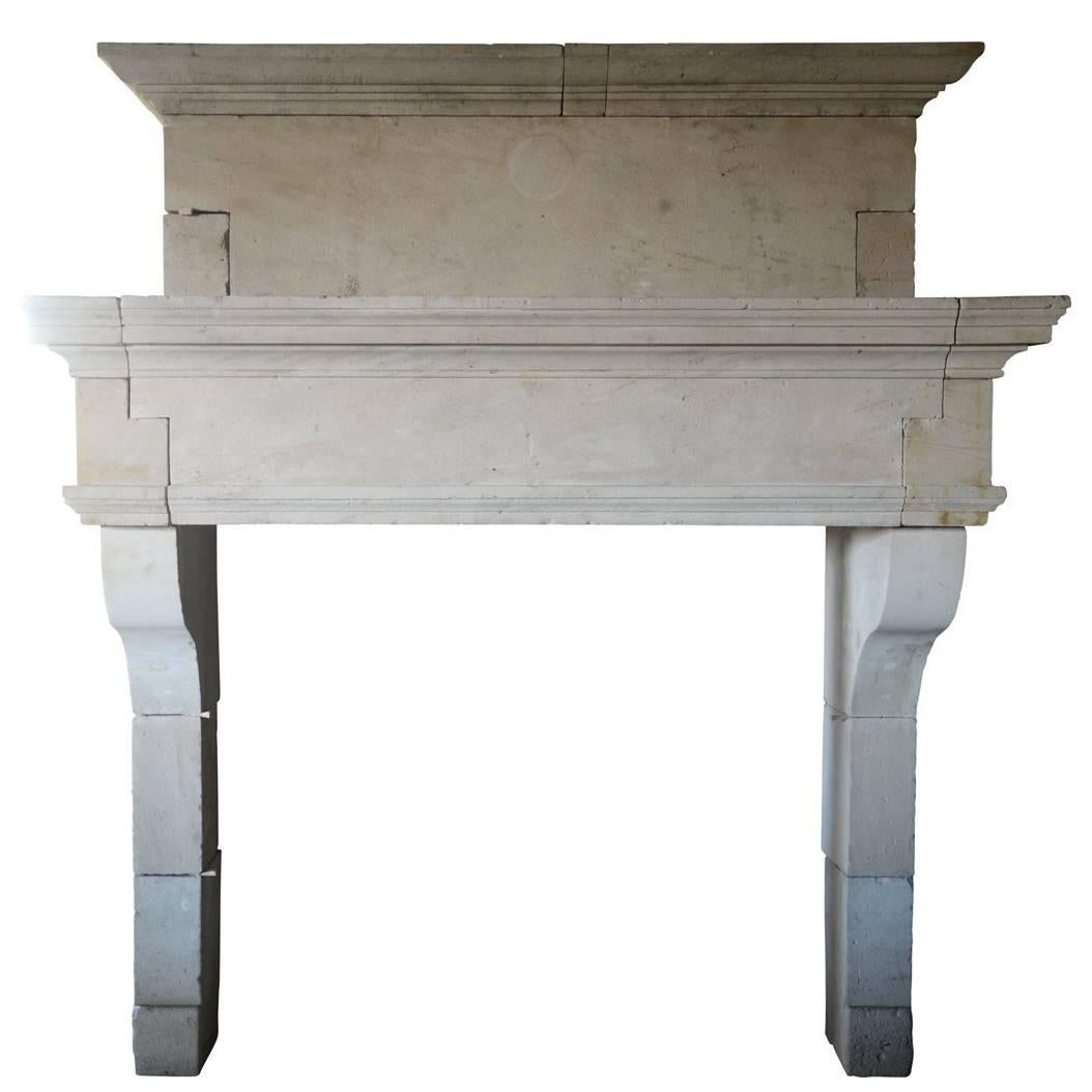 Louis XIII Period Limestone Fireplace, 17th Century For Sale