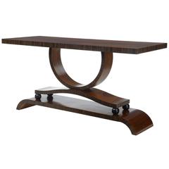20th Century Art Deco Rosewood and Kingwood Console Table