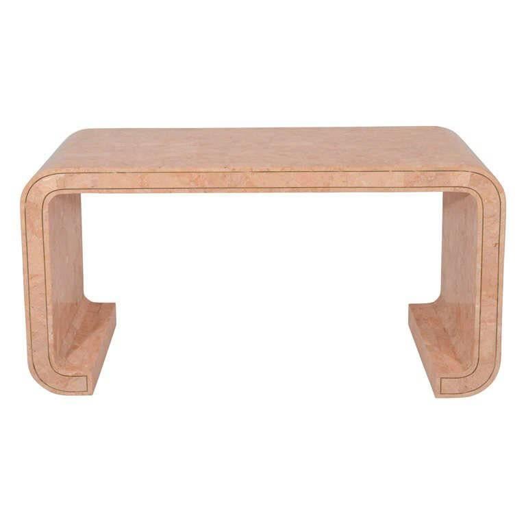 Console Table in Tessellated Coral by Maitland Smith For Sale