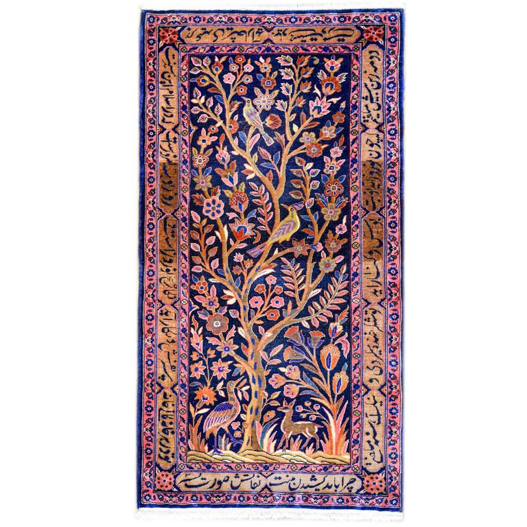 Tree-of-Life Kashan Rug For Sale at 1stdibs