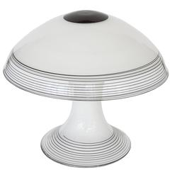 Italian Black and White Murano Swirl Glass Table Lamp