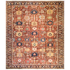 Antique Persian Serapi Carpet, 10'6" x 12'
