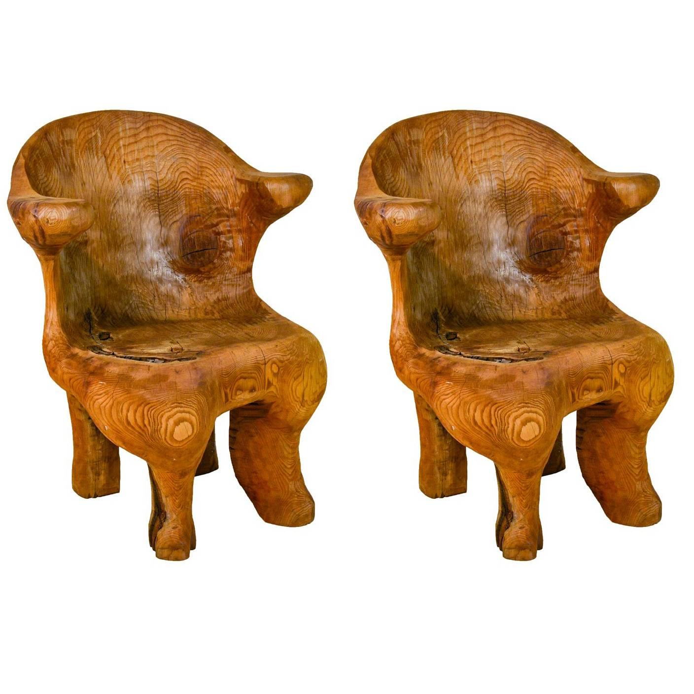 Pair of Vintage Log Chairs