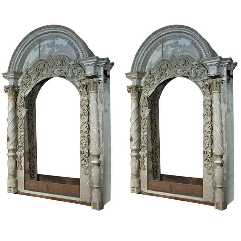 Pair of Monumental Architectural Elements Arched Doors or Mirrors