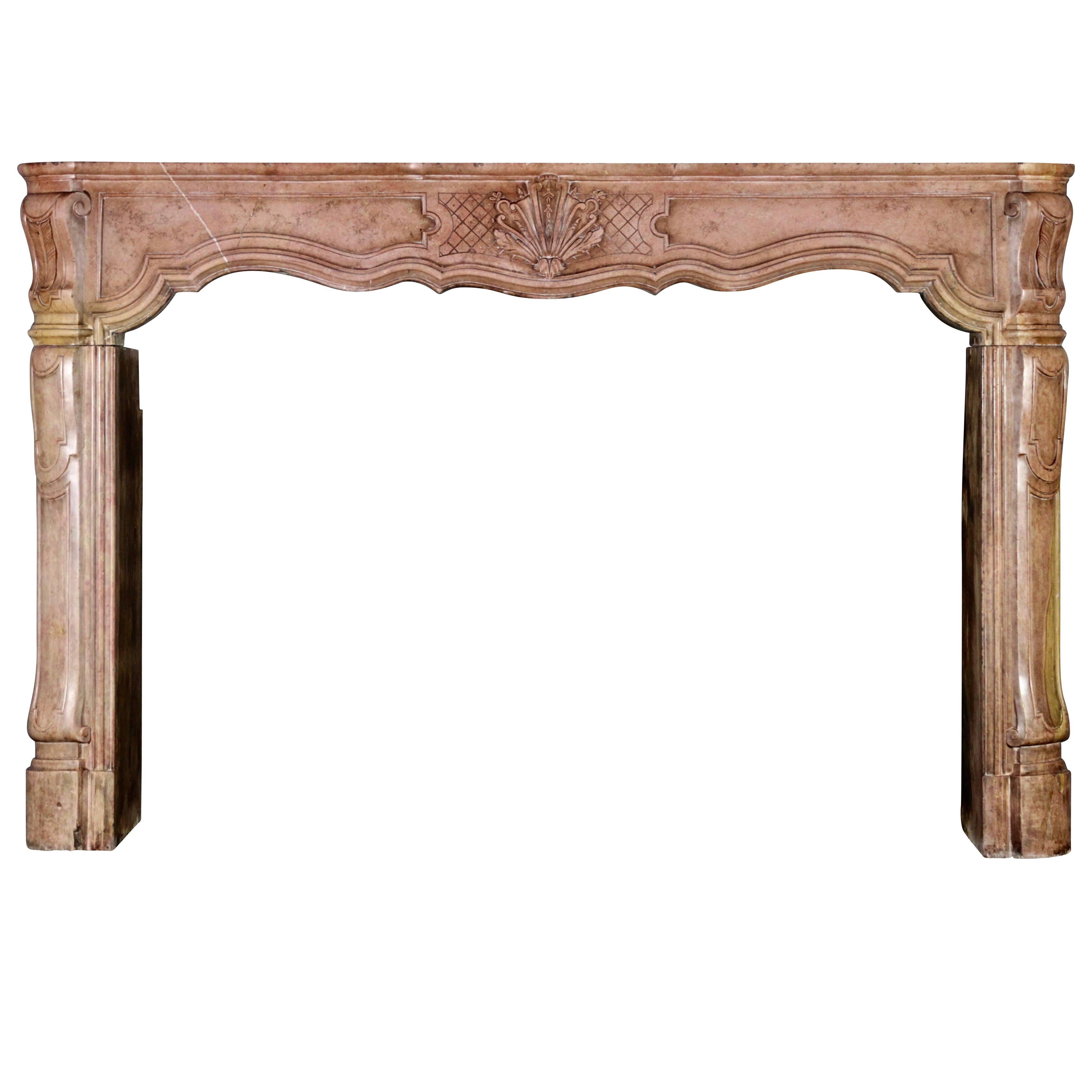 18th Century Burgundy Hardstone Antique Fireplace Mantel For Sale