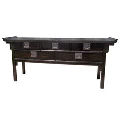 Asian-Influenced Five-Drawer Console Table by Century Furniture of Disctinction