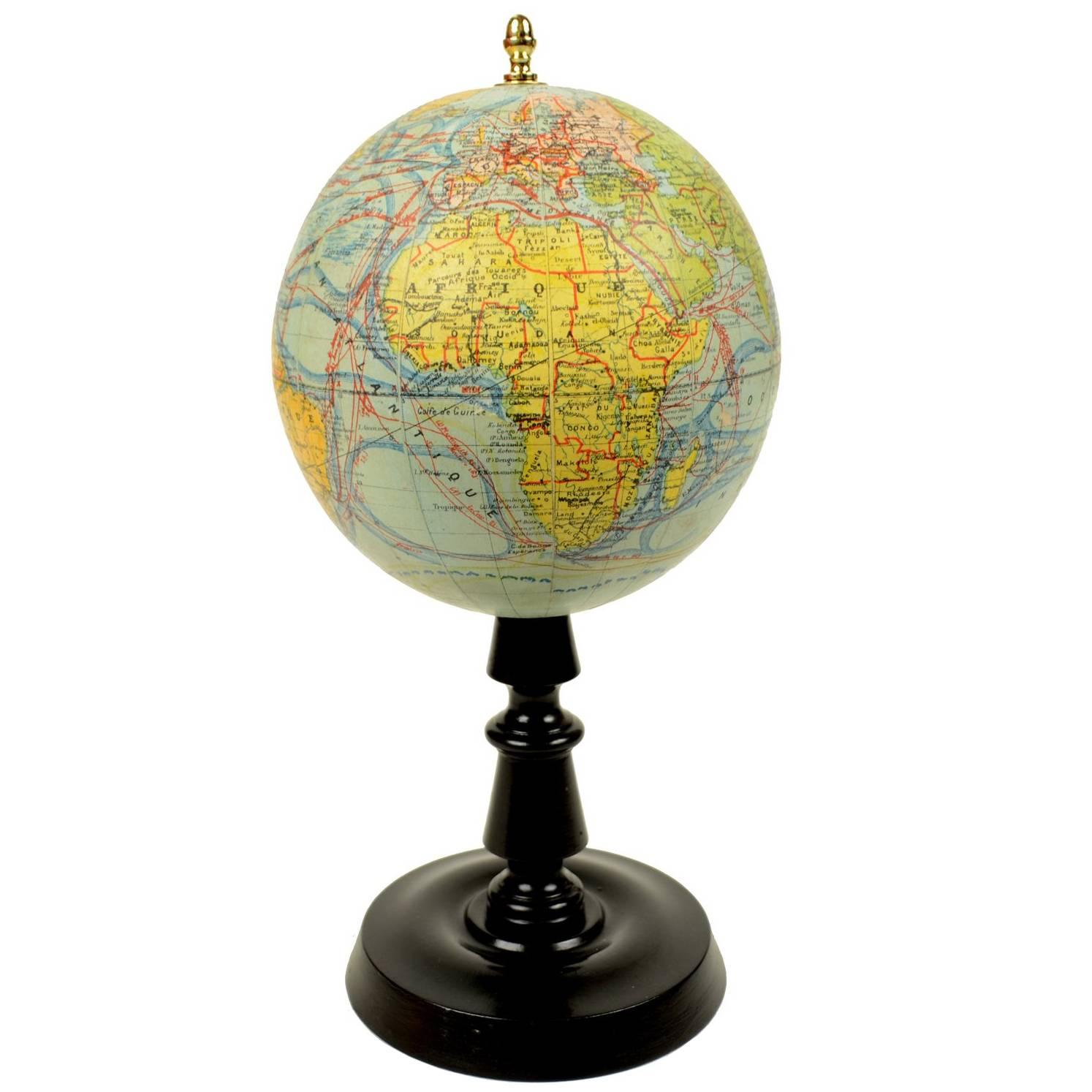 Terrestrial Globe Edited by the French Cartographer J. Forest in the 1930s