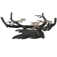 Bronze and Brass Bonsai Coffee Table, 1970s 4