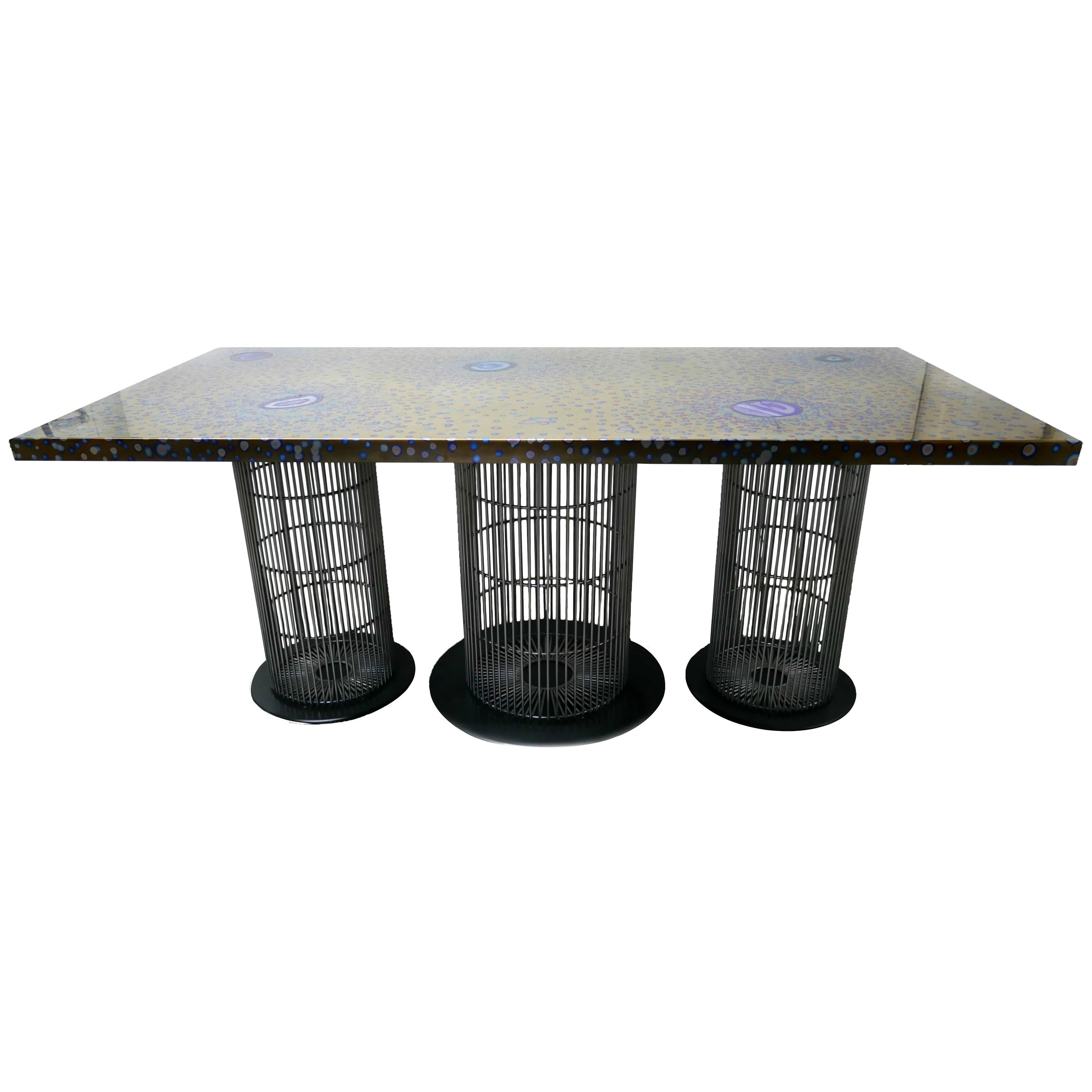 "Galaxie"  Patinated Titanium Table For Sale