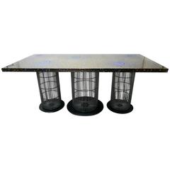 "Galaxie"  Patinated Titanium Table