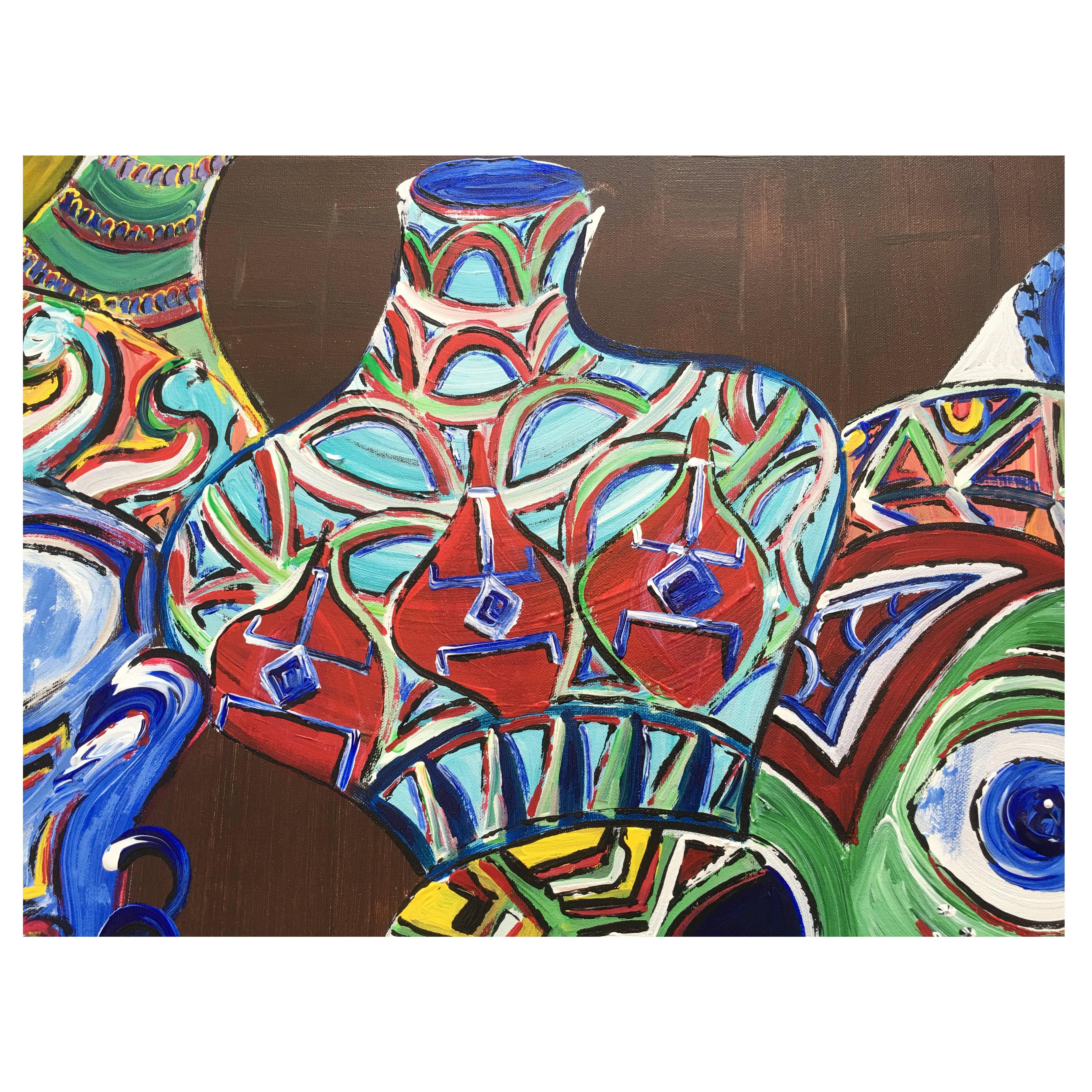 David Harper Original. Titled 'People Watching Africa' For Sale