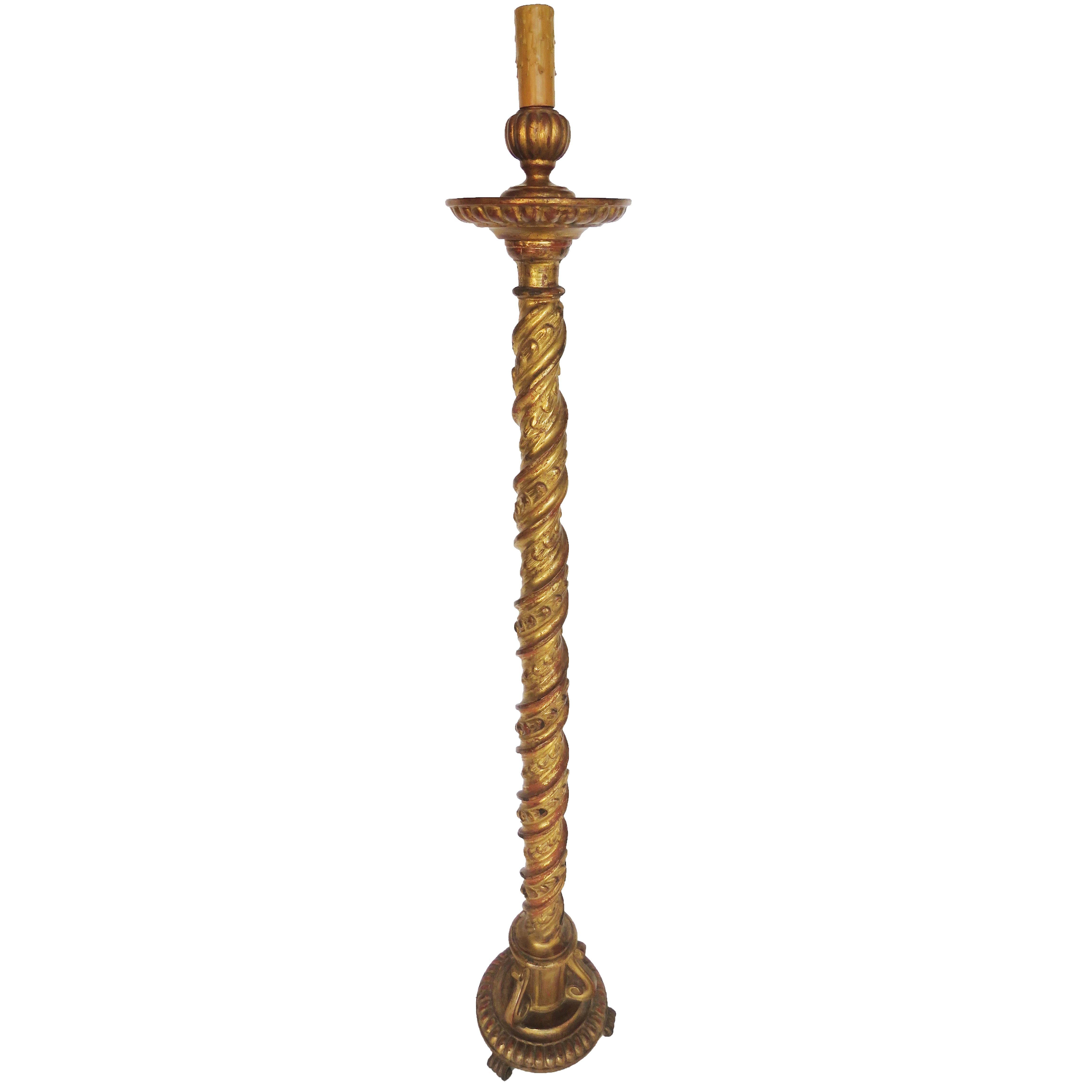 19th Century Giltwood Floor Lamp For Sale