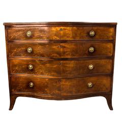 Particularly Fine King George III Mahogany Serpentine Chest, 18th Century