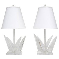 Pair of Lucite Table Lamps by Van Teal