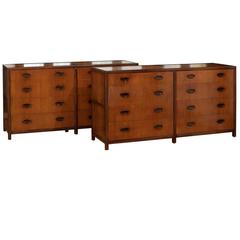 Spectacular Restored Chest by Baker in Bookmatch Cherry and Walnut 11