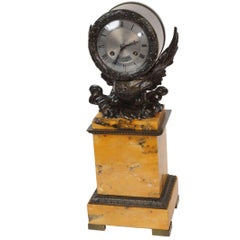 Early Bronze and Sienna Marble Eagle Drumhead Clock by Henry and J.J. Lepaute