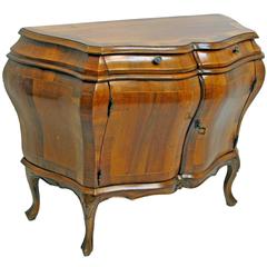 Rococo Style Walnut Bombe Commode with Mahogany Cross-Banding Rococo Style Walnut Bombe Commode with Mahogany Cross-Banding